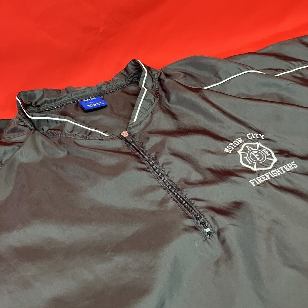 Mizuno Short Sleeve Windbreaker 1/4 Zip Pullover /Motor City Mens XL Firefighter